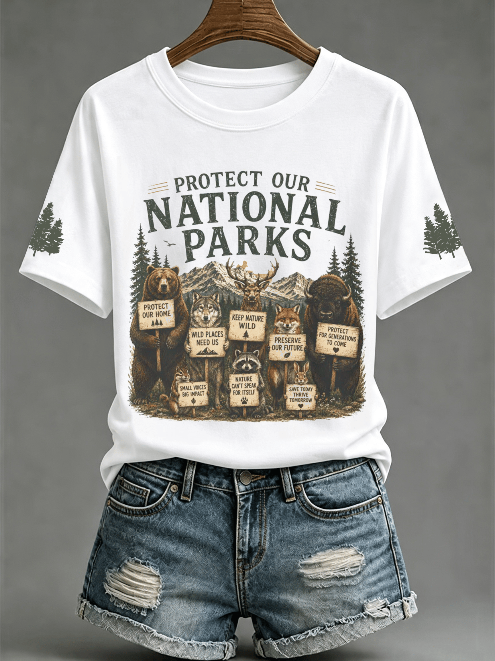 Women's Protect Our National Parks Print Short-Sleeve Top