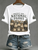 Women's Protect Our National Parks Print Short-Sleeve Top