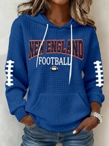Women's Football Print Hoodie Sweatshirt