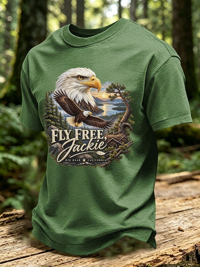Men's Fly Free Jackie Print Round Neck T-shirt