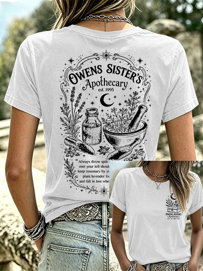 Women's Owens Sisters Apothecary Witch Print Casual T-shirt
