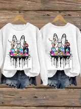 Women's Puerto Rico Print Print Round Neck Sweatshirt