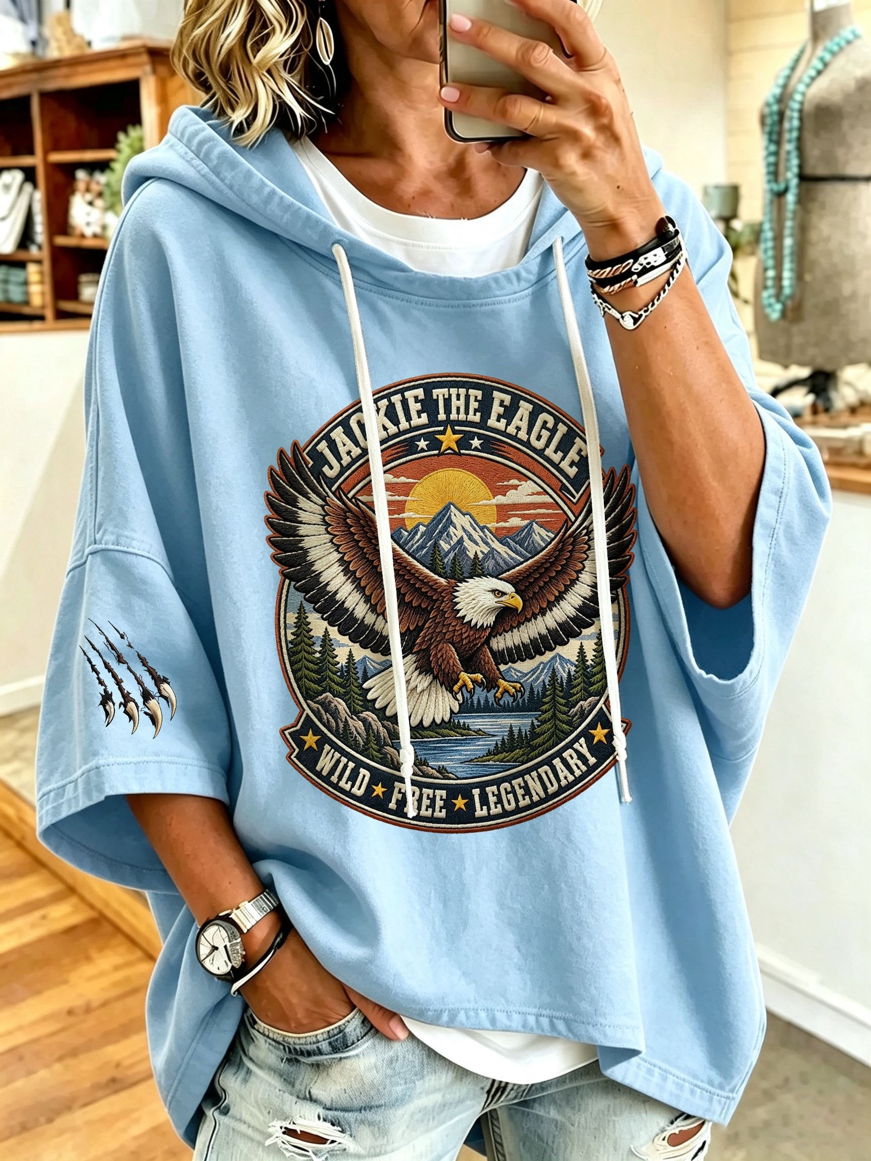 Women's Jackie Forever Our Queen Print Hooded Sweatshirt