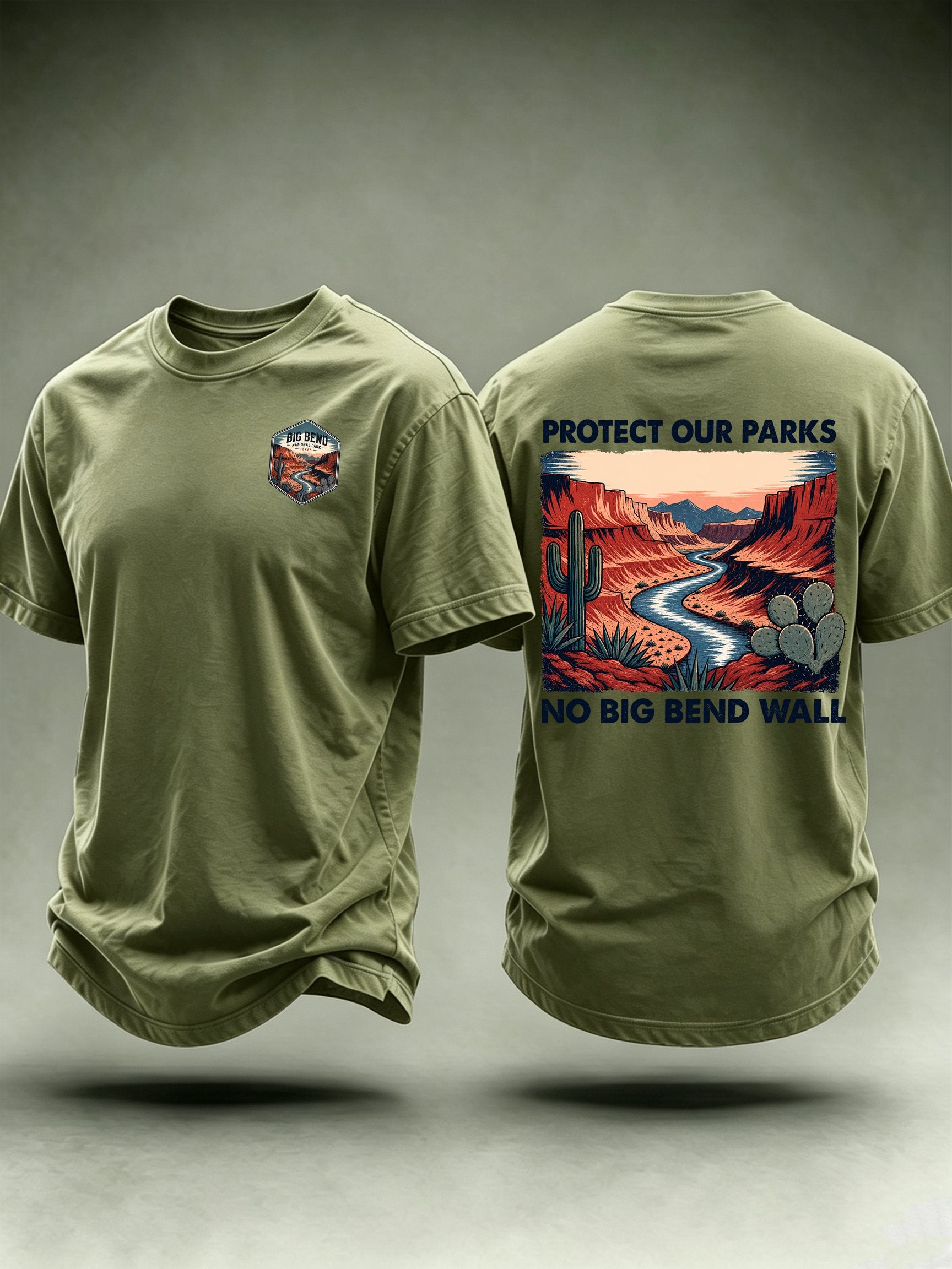 Men's Protect Our National Parks,No Big Bend Wall T-Shirt
