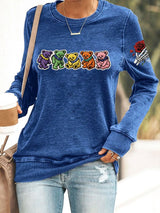 🔥Buy 3 Get 15% Off Women's Vintage Rock Tribute Print Casual Sweatshirt