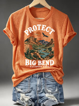 Women's Protect Big Bend National Park, Scenic Desert Landscape T-Shirt