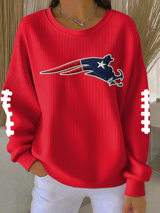 Women's football  print crew neck top
