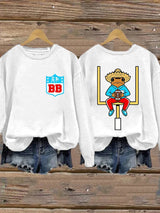 Women's Bunny Football Music Lover  Print Casual Sweatshirt
