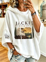 Women's Jackie Forever Our Queen Print Hooded Sweatshirt