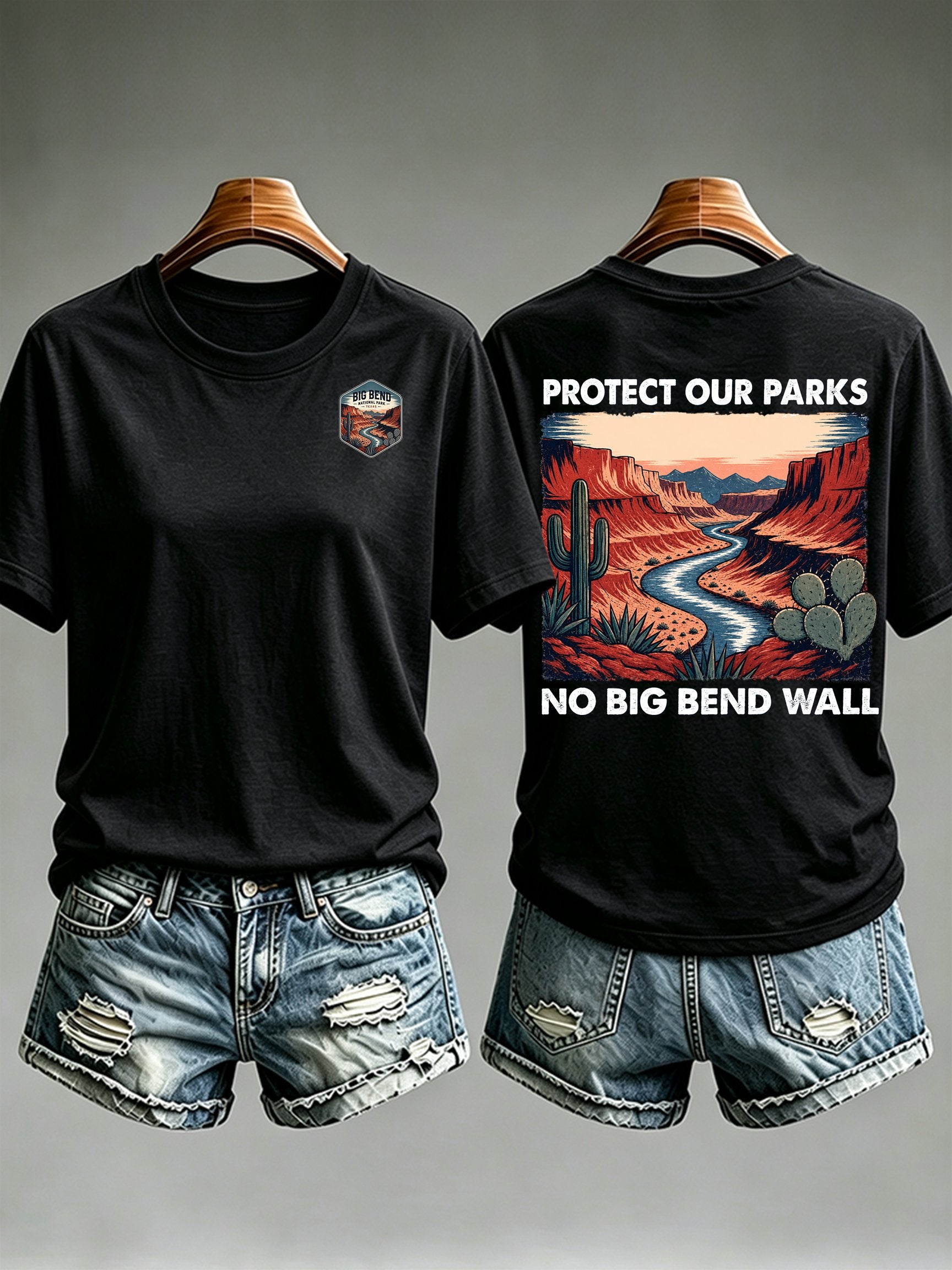 Women's  Protect Our National Parks,No Big Bend Wall T-Shirt