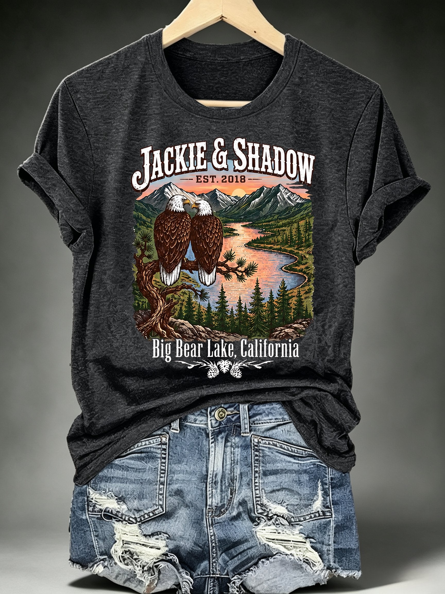 Women's JACKIE & SHADOW Print Crew-Neck T-Shirt