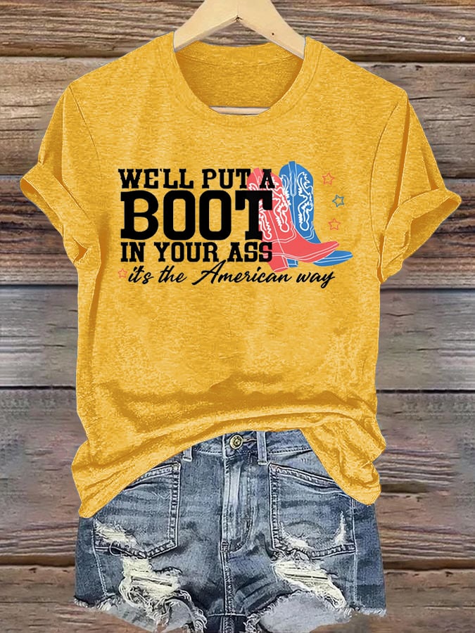 Women's  Courtesy of the Red, White and Blue Cowboy T-Shirt