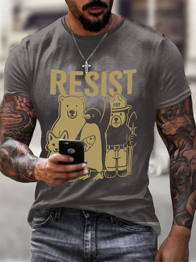 🔥Buy 3 Get 15% Off🔥Men's Penguins Resist Printed Round Neck T-Shirt