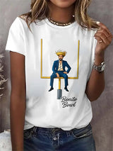Women's Bunny Football Music Lover  T-shirt