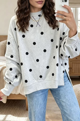 🤲LAST DAY SAVE 49% ⏰Chic Sunshine Yellow & Blue Polka Dot Sweatshirt
