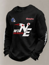 Men’s Football Graphic Waffle Knit Long Sleeve Crewneck T-Shirt