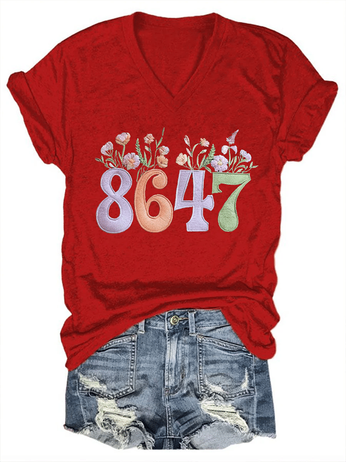 🔥Buy 3 Get 15% Off🔥Women's 8647 Floral Print T-Shirt