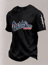 Men’s Football Graphic Waffle Knit Short Sleeve Crewneck T-Shirt
