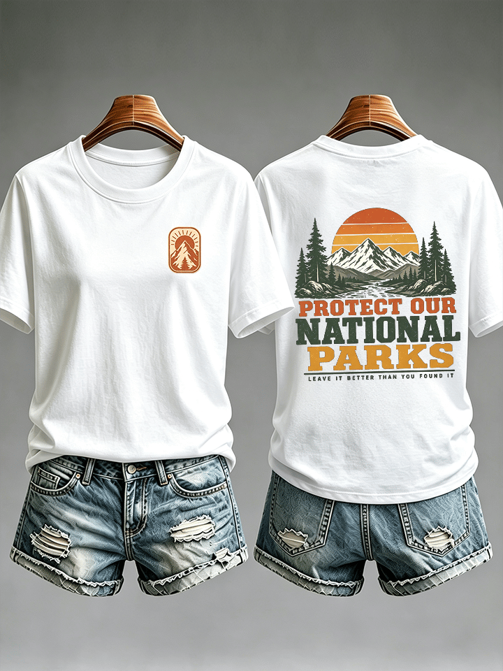 Women's  Protect Our National Parks Shirt, Mountain Camping T-Shirt