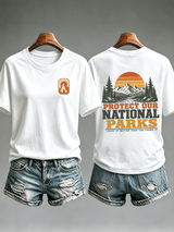 Women's  Protect Our National Parks Shirt, Mountain Camping T-Shirt