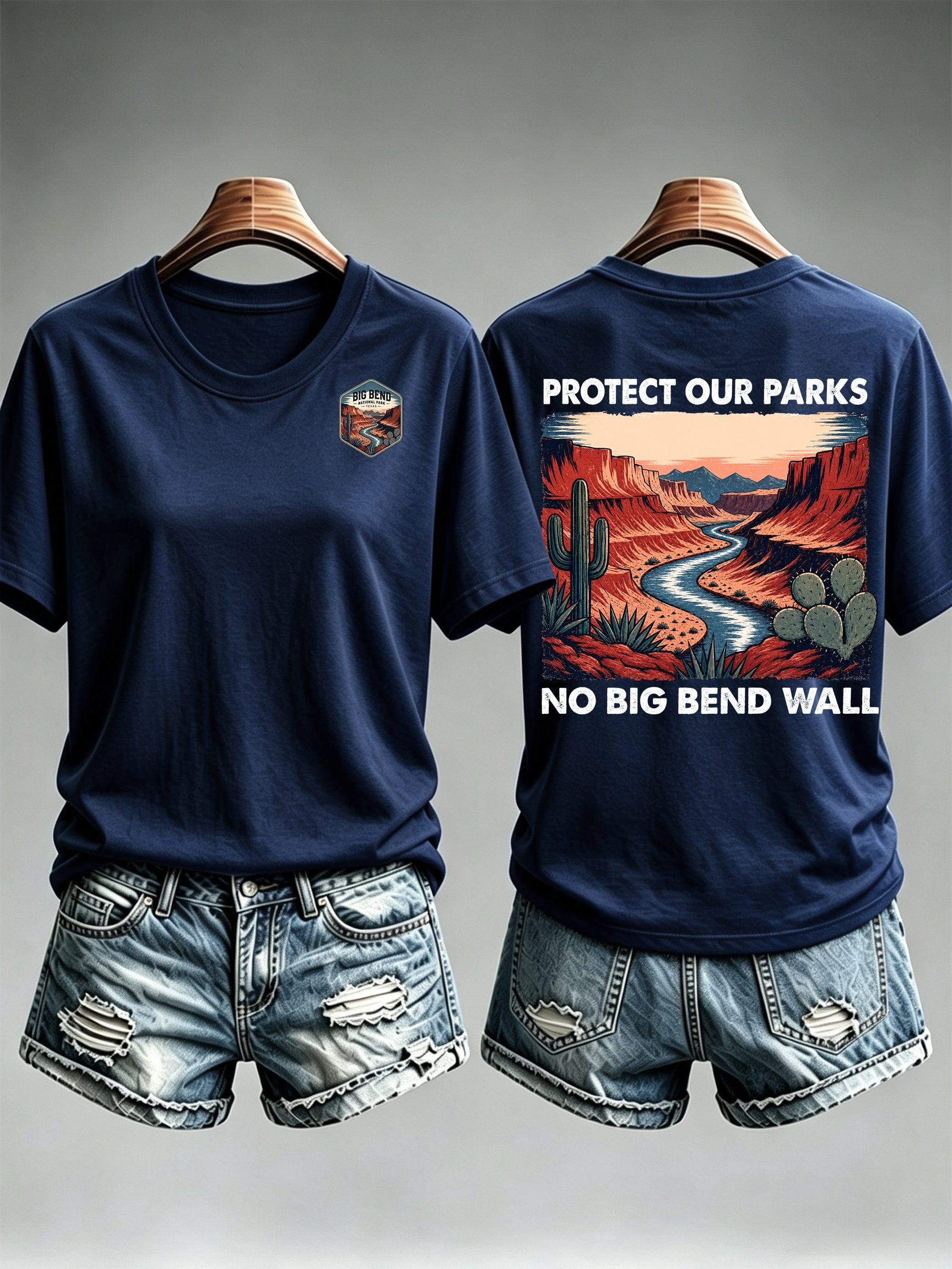 Women's  Protect Our National Parks,No Big Bend Wall T-Shirt