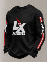 Men’s Football Graphic Waffle Knit Long Sleeve Crewneck T-Shirt