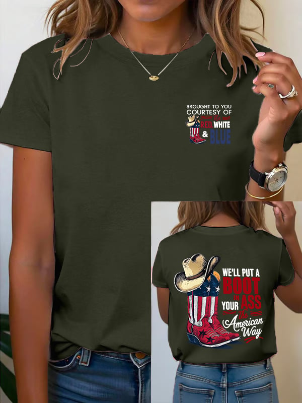 🔥Buy 3 Get 15% Off Women's WE'LL PUT A B00T IN YOUR ASS  Print T-Shirt