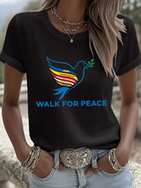 Retro Walk For Peace Hope Compassion Loving-Kindness Harmony Love Print T-Shirt