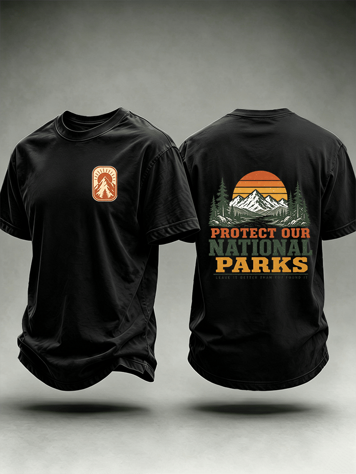 Men's Protect Our National Parks Shirt, Mountain Camping T-Shirt