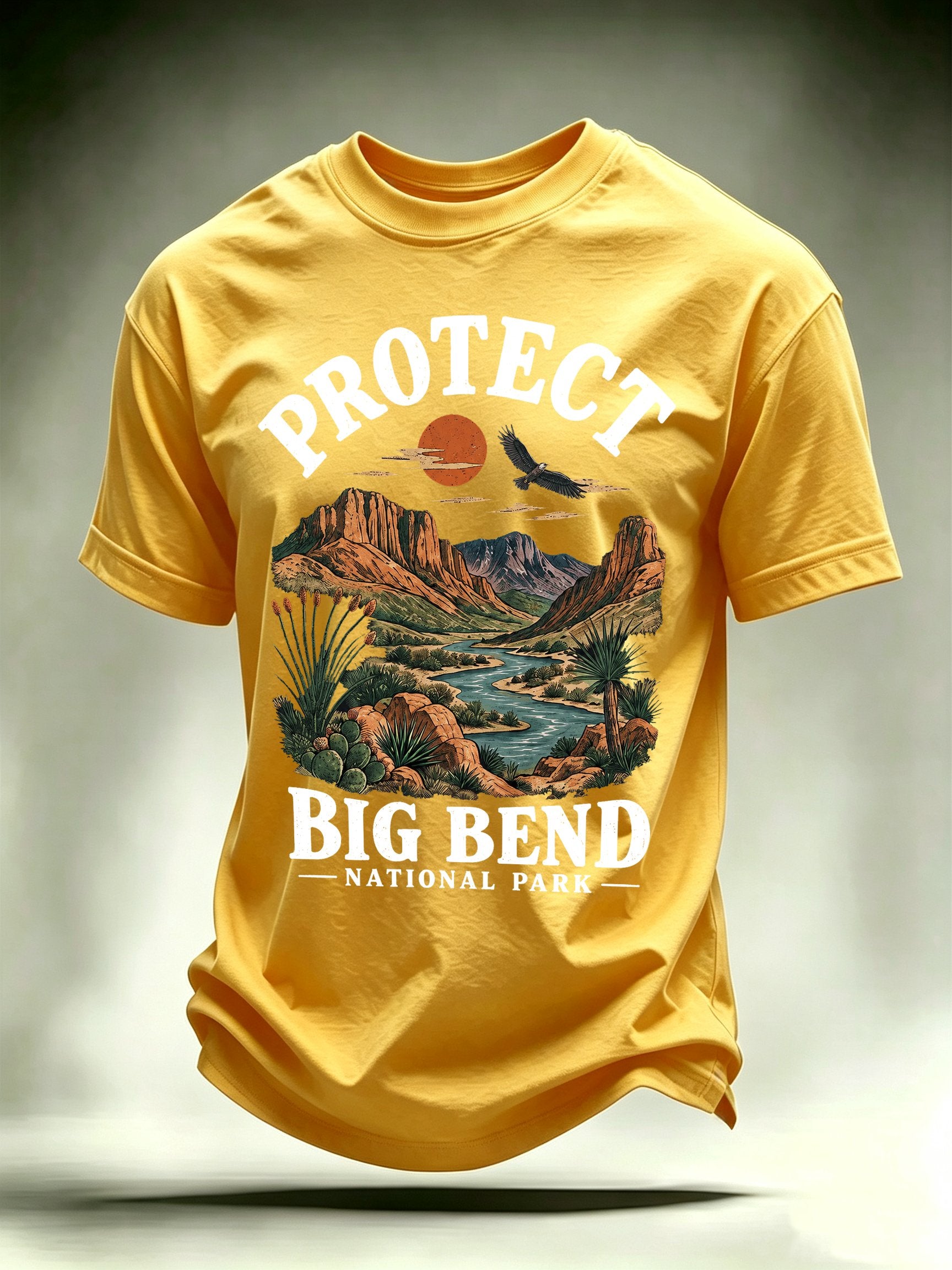Men's Protect Big Bend National Park, Scenic Desert Landscape T-Shirt