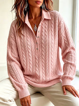 New Arrivals🔥 Timeless Cable Knit Collared Pullover